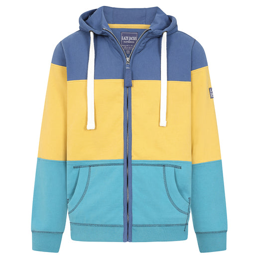 LJ721 - Men's Full Zip Panelled Hoody - Heather