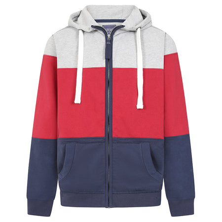 LJ721 - Men's Full Zip Panelled Hoody - Red