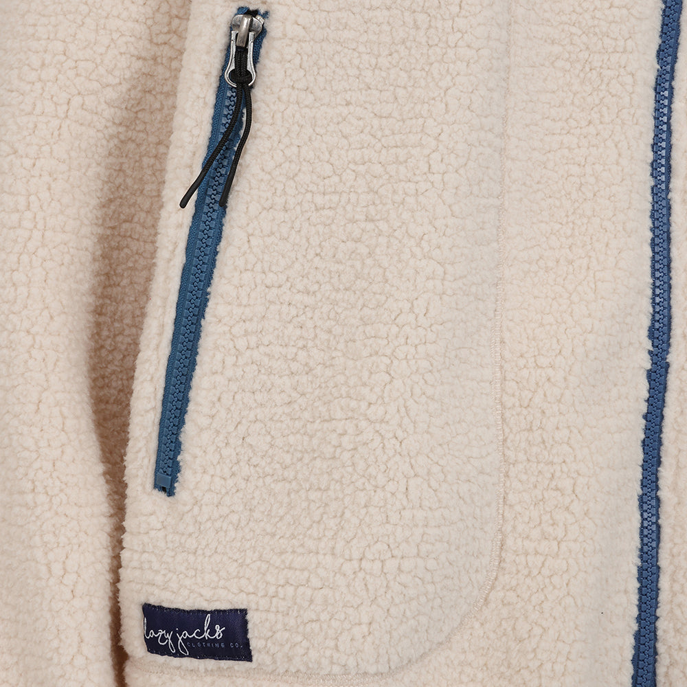 LJ801 - Ladies Full Zip Sherpa Fleece - Oatmeal