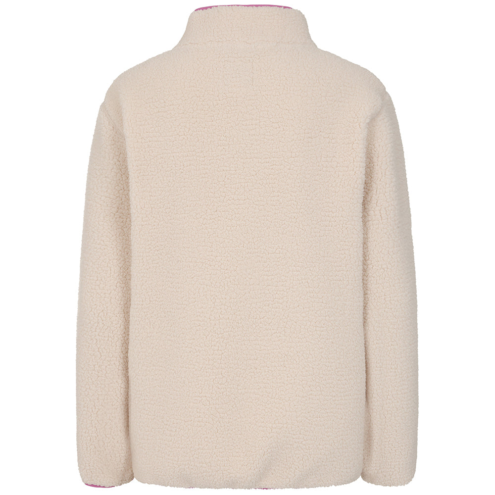 LJ801 - Ladies Full Zip Sherpa Fleece - Oatmeal Raspberry