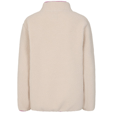 LJ801 - Ladies Full Zip Sherpa Fleece - Oatmeal Raspberry