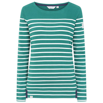 LJ97 - Long Sleeve Striped Breton Top - Emerald