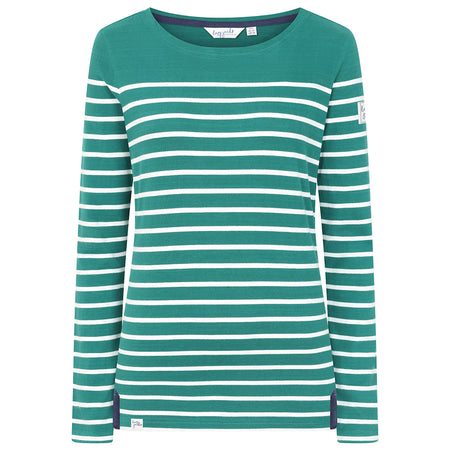 LJ97 - Long Sleeve Striped Breton Top - Emerald
