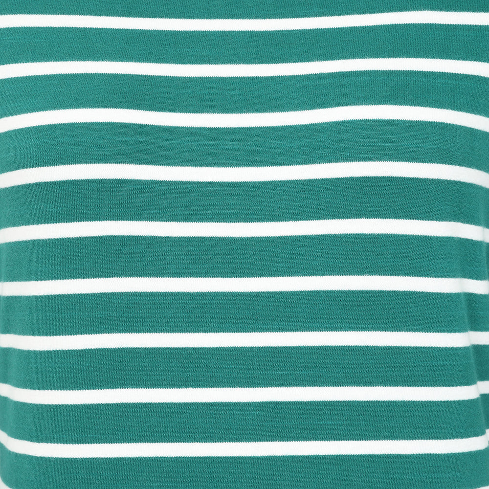 LJ97 - Long Sleeve Striped Breton Top - Emerald
