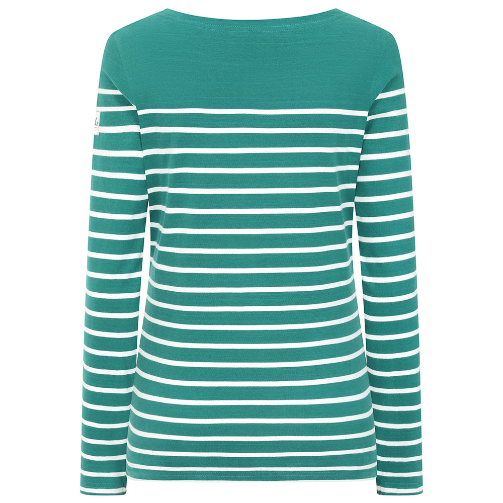 LJ97 - Long Sleeve Striped Breton Top - Emerald