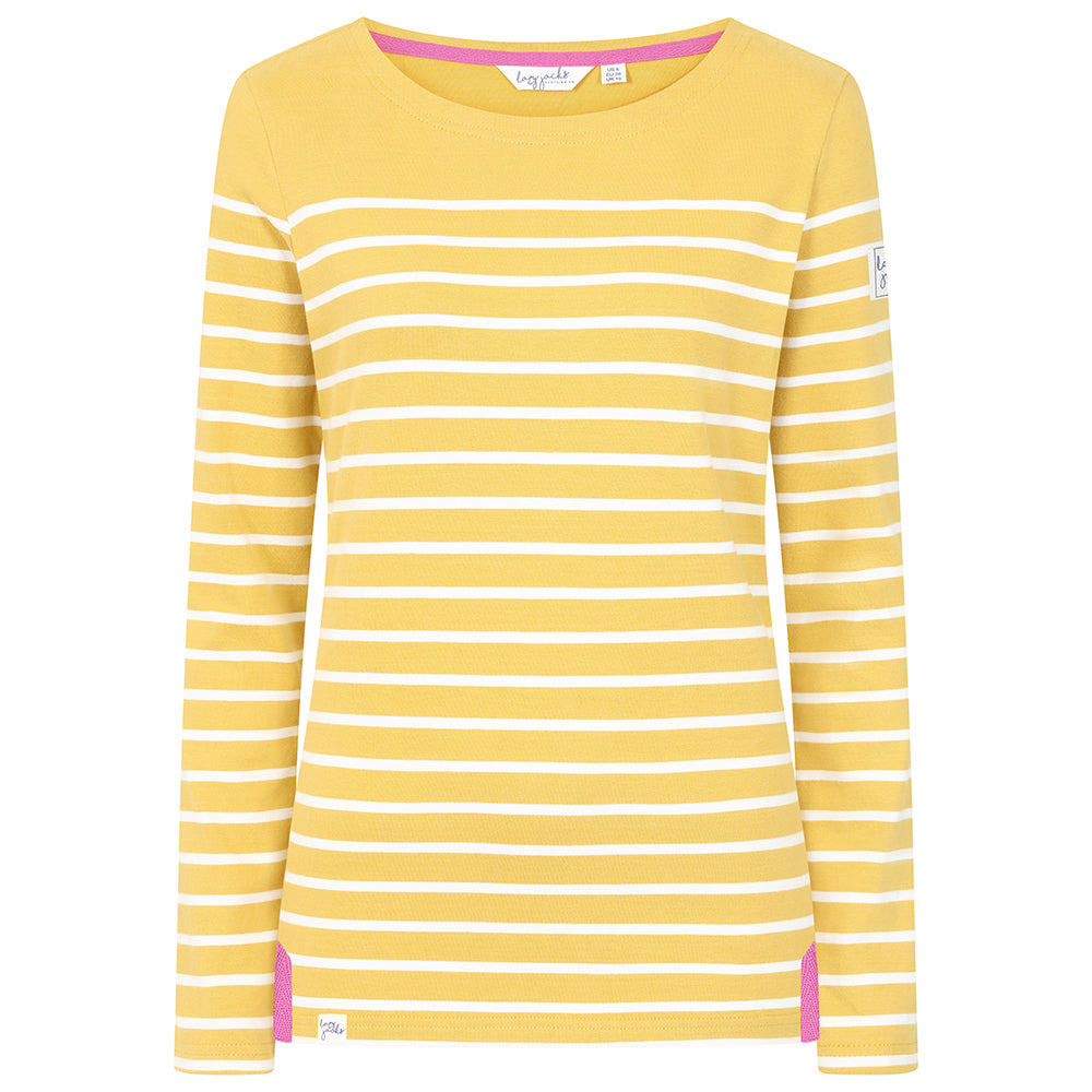 LJ97 - Long Sleeve Striped Breton - Heather