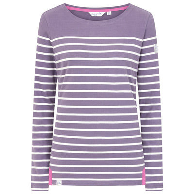LJ97 - Long Sleeve Striped Breton Top - Mauve