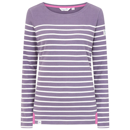 LJ97 - Long Sleeve Striped Breton Top - Mauve