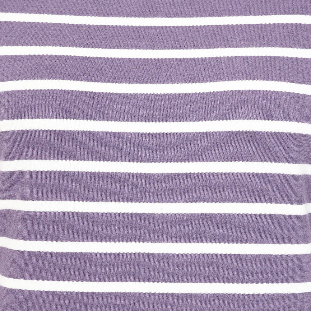 LJ97 - Long Sleeve Striped Breton Top - Mauve