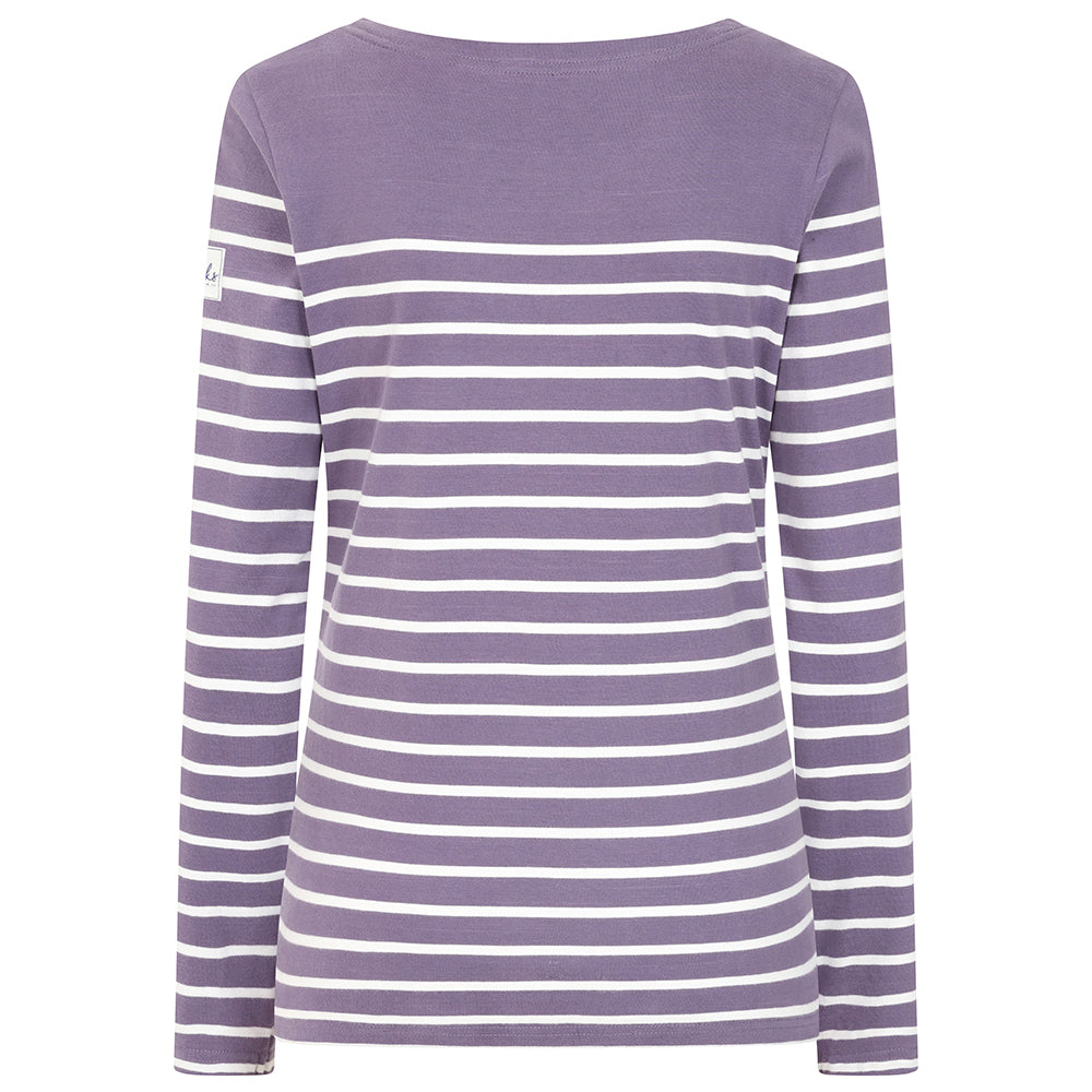 LJ97 - Long Sleeve Striped Breton Top - Mauve