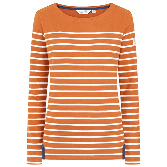 LJ97 - Long sleeve Striped Breton Top - Orange