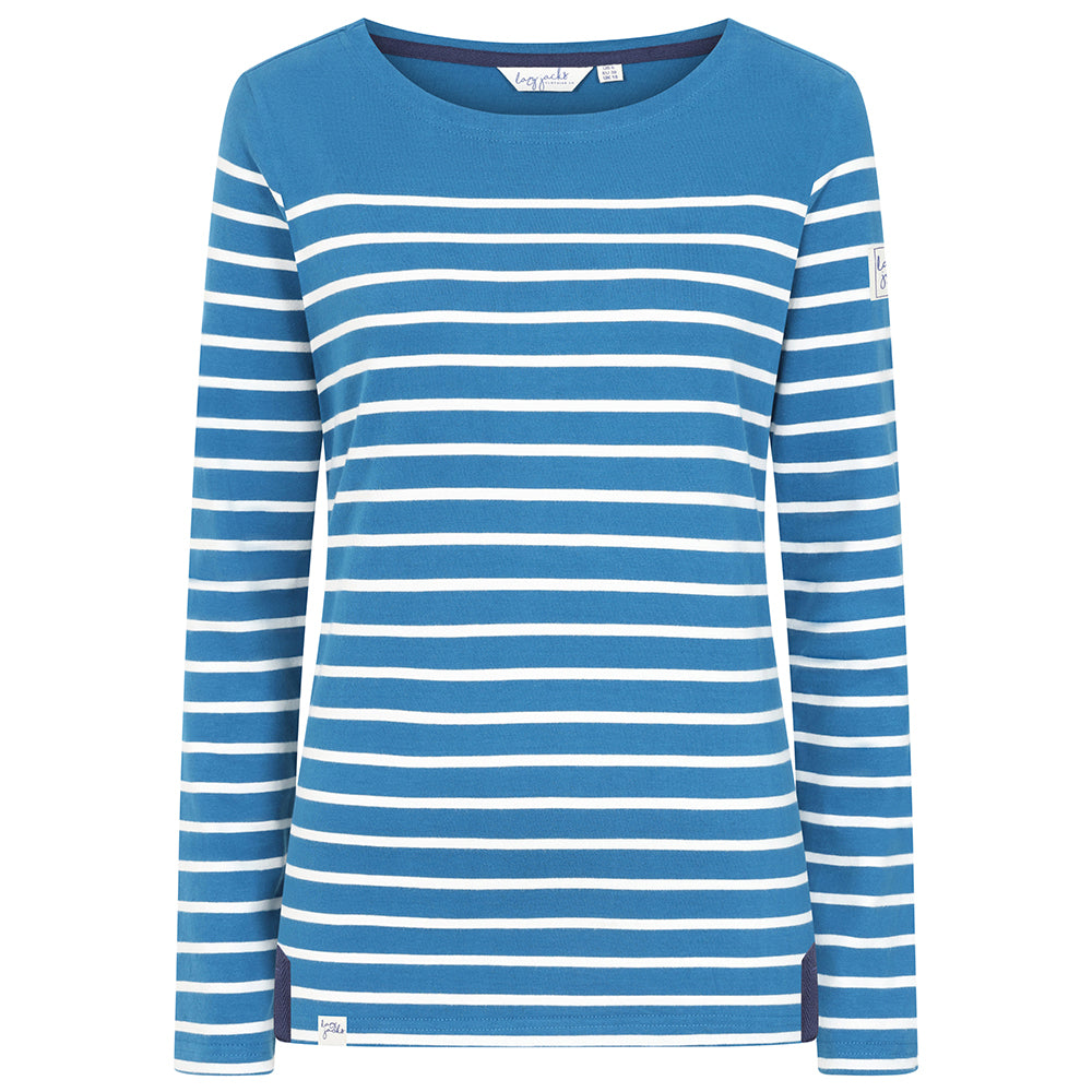 LJ97 - Long Sleeve Striped Breton Top - Teal