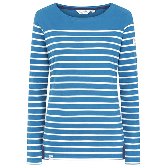 LJ97 - Long Sleeve Striped Breton Top - Teal