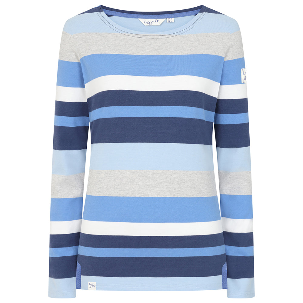 LJ97M - Long Sleeve Multi Stripe Breton - Winter Blues
