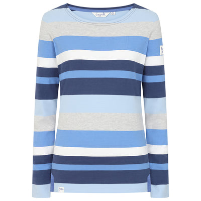 LJ97M - Long Sleeve Multi Stripe Breton - Winter Blues