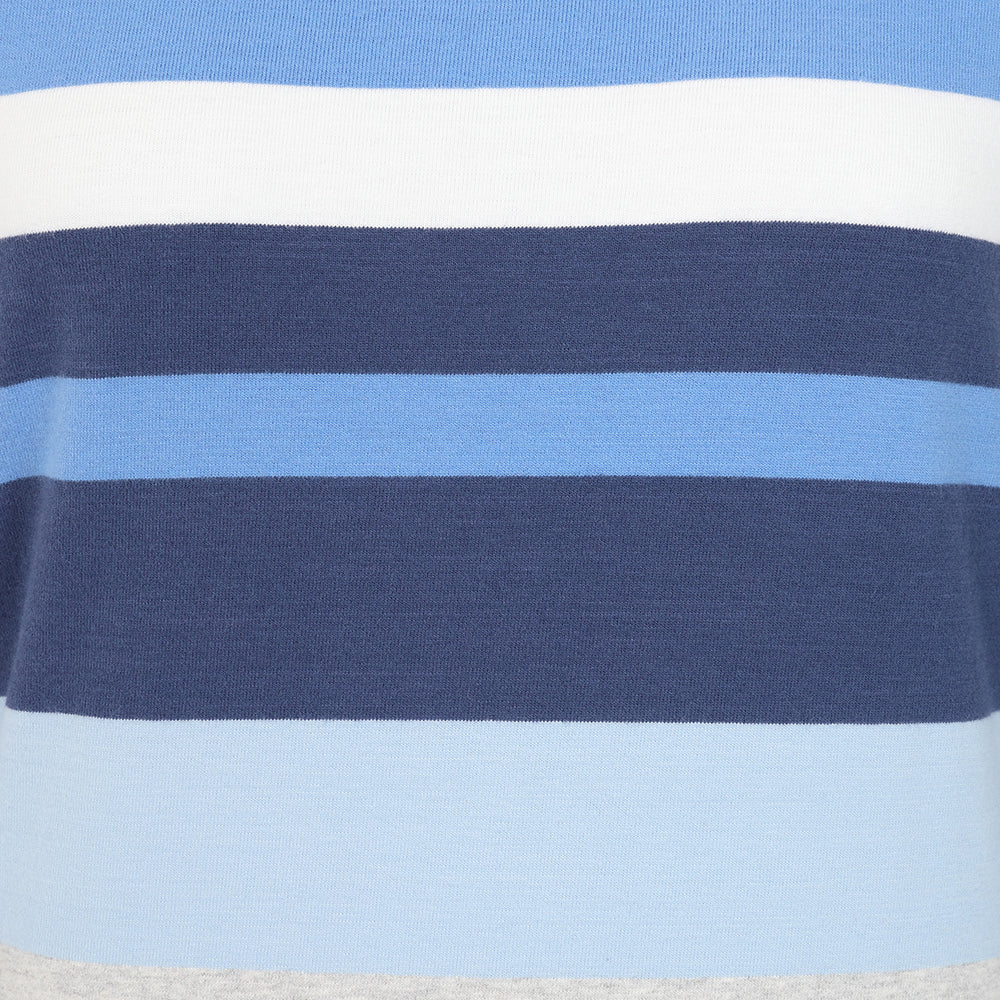 LJ97M - Long Sleeve Multi Stripe Breton - Winter Blues