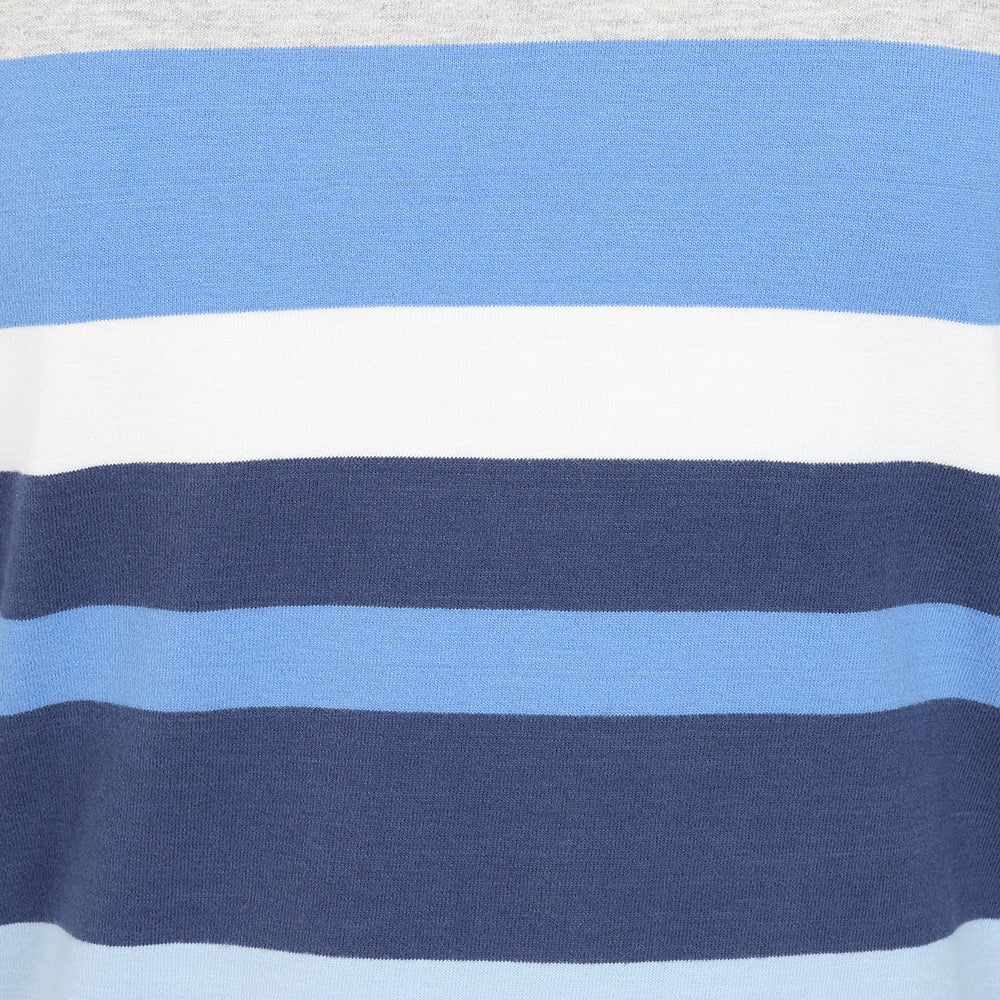 LJ97M - Long Sleeve Multi Stripe Breton - Winter Blues