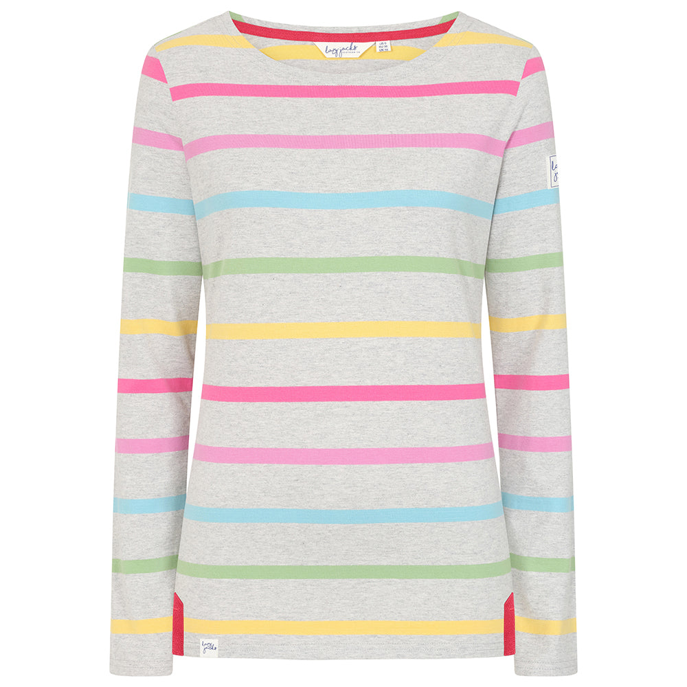 LJ97M - Long Sleeve Multi Stripe Breton - Winter Brights