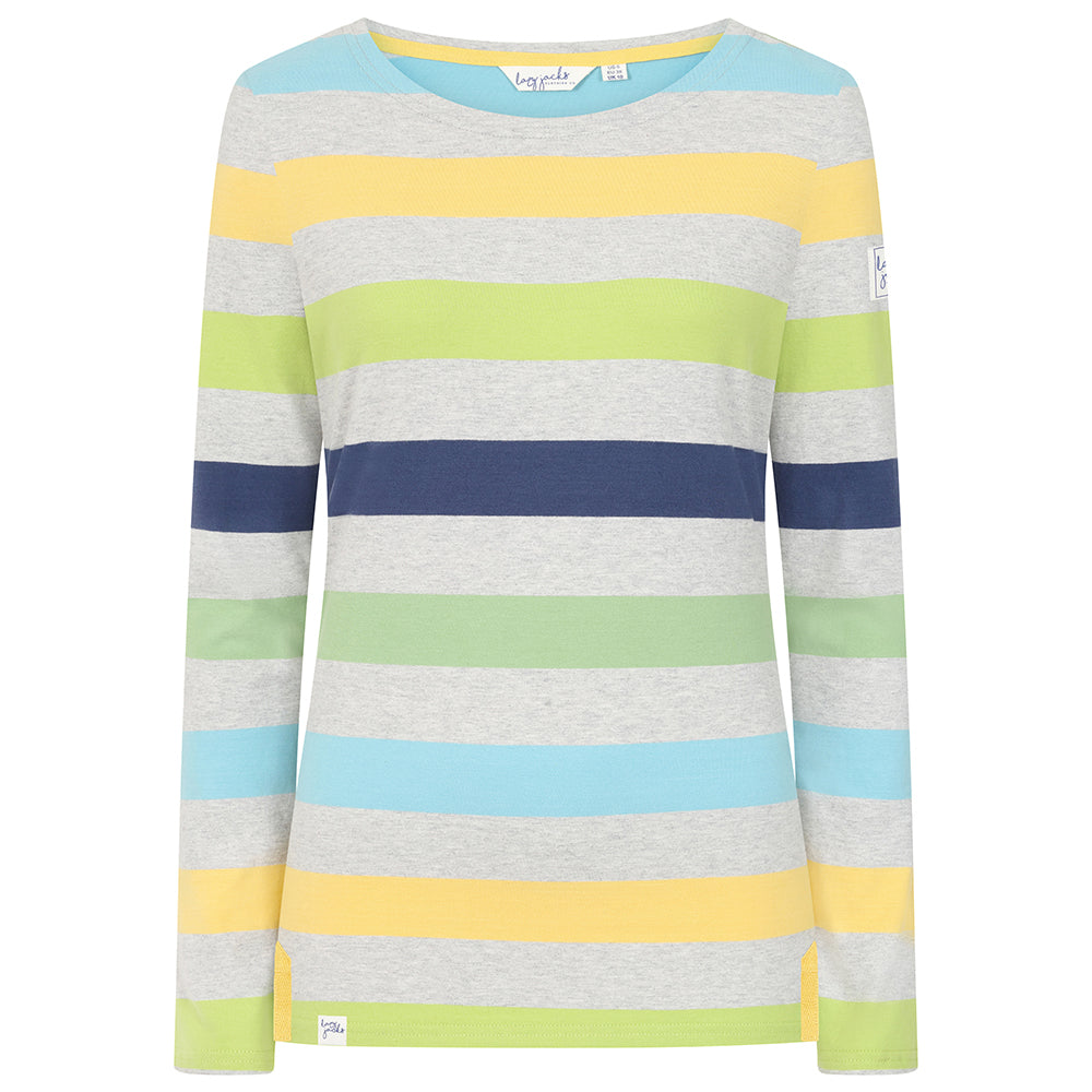 LJ97M - Long Sleeve Multi Striped Breton - Winter Greens