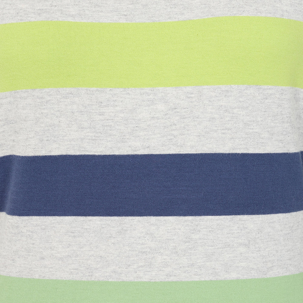 LJ97M - Long Sleeve Multi Striped Breton - Winter Greens