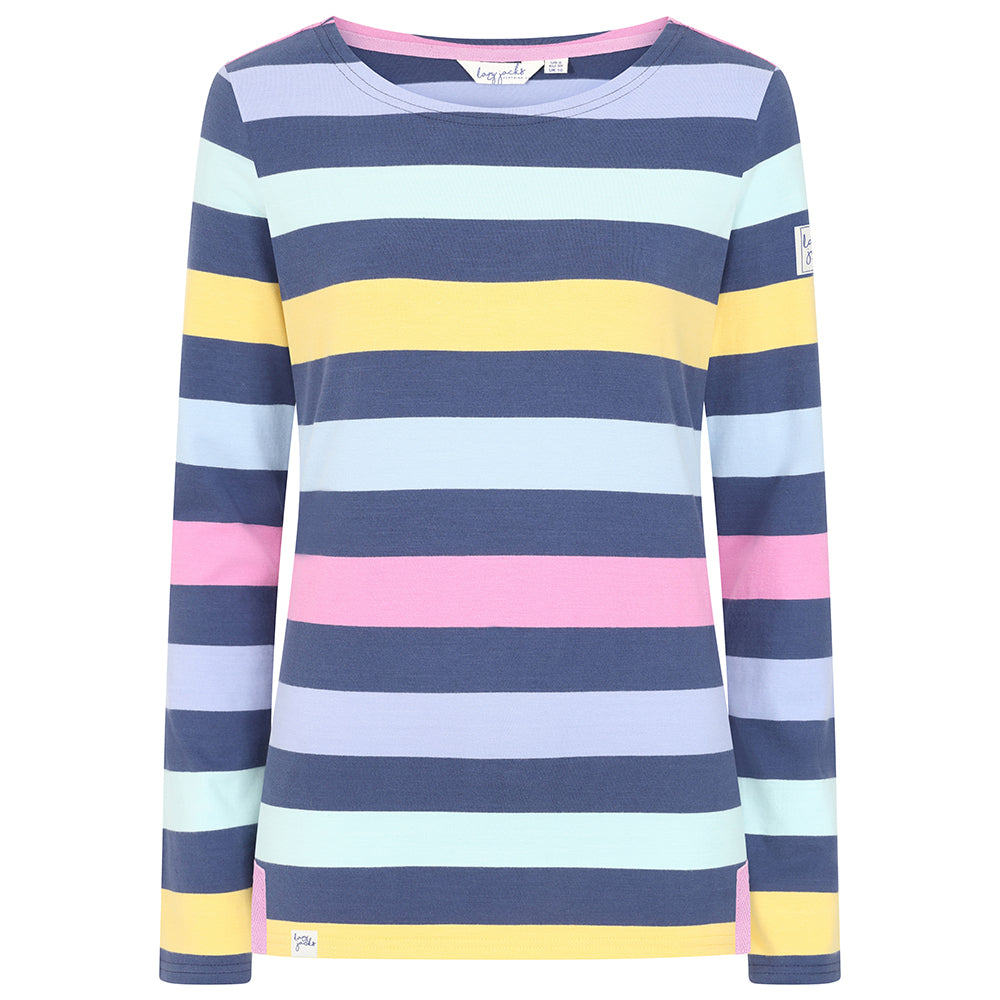 LJ97M - Long Sleeve Multi Stripe Breton - Winter watercolours