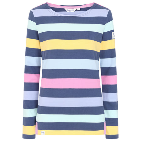 LJ97M - Long Sleeve Multi Stripe Breton - Winter watercolours