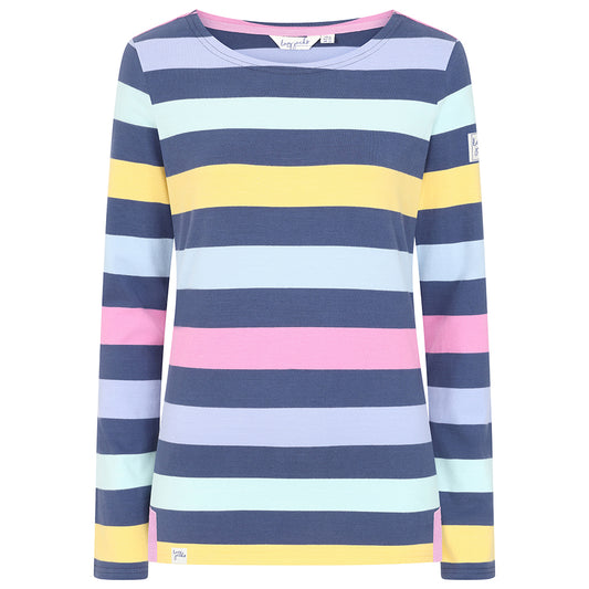 LJ97M - Long Sleeve Multi Stripe Breton - Winter watercolours