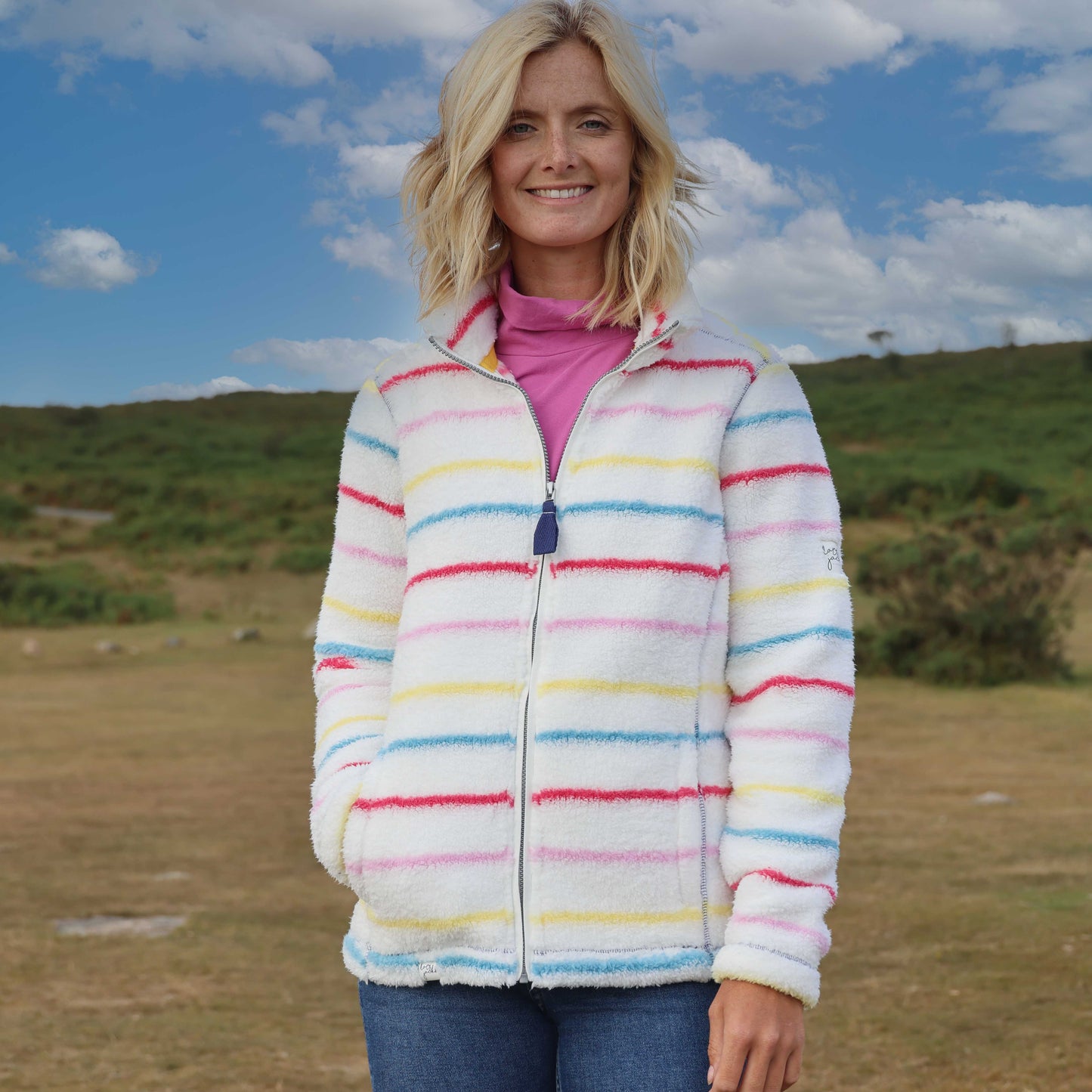 LJ157S - Striped Full Zip Snug - Winter Brights