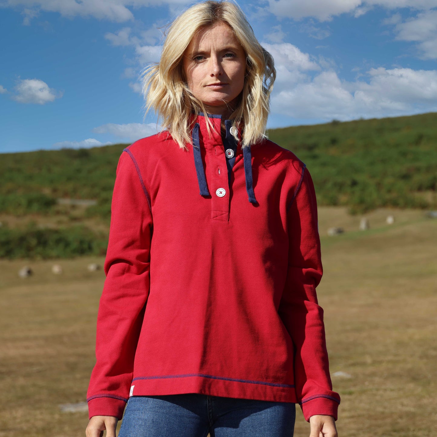 LJ301 - Ladies Pique Sweatshirt - Red