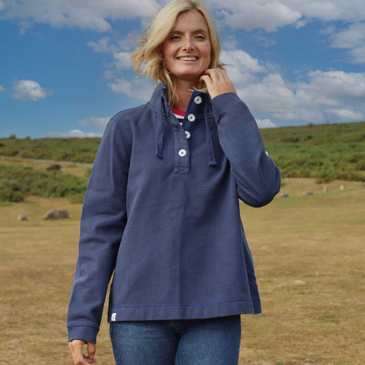 LJ301 - Ladies Pique Sweatshirt - Twilight - Navy Drawstrings