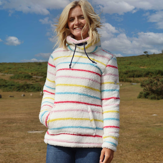 LJ30S - Striped Roll Neck Snug - Winter Brights
