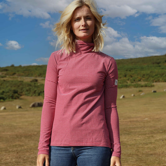 LJ320S - Lightweight Roll Neck Top - Red