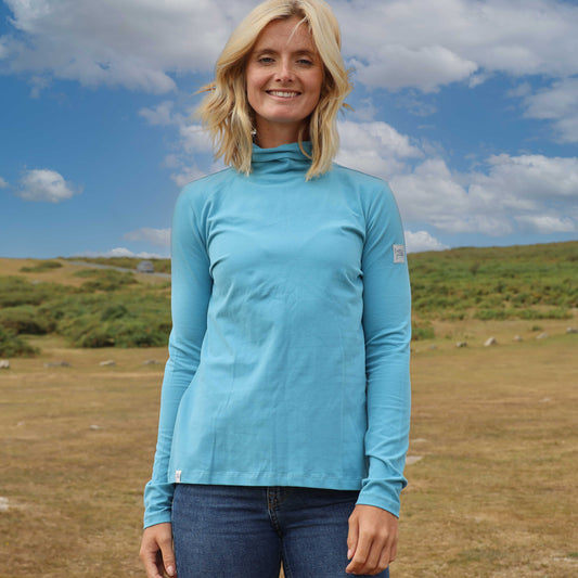 LJ320 - Lightweight Roll Neck Top - Petrol