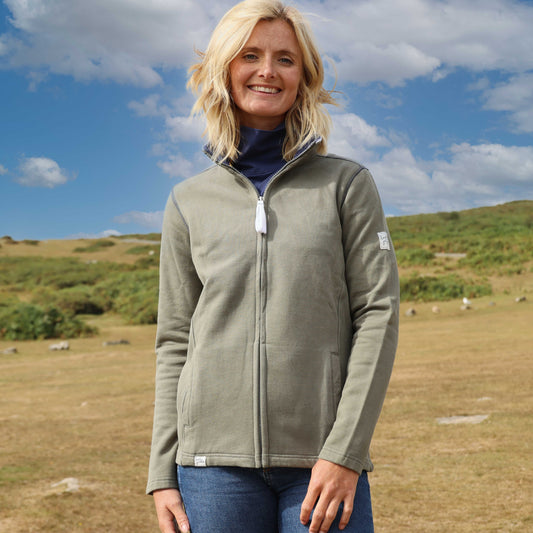 LJ33 - Ladies Full Zip Sweatshirt - Khaki