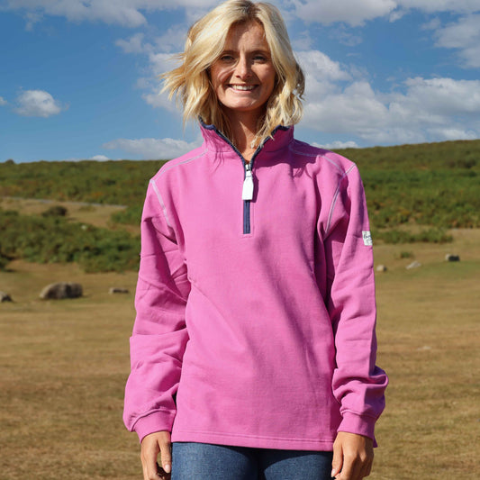 LJ3 - Ladies Quarter Zip Sweatshirt - Raspberry