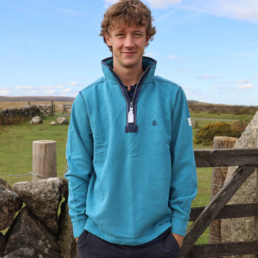 LJ40 - Men's Quarter Zip Sweatshirt - Teal