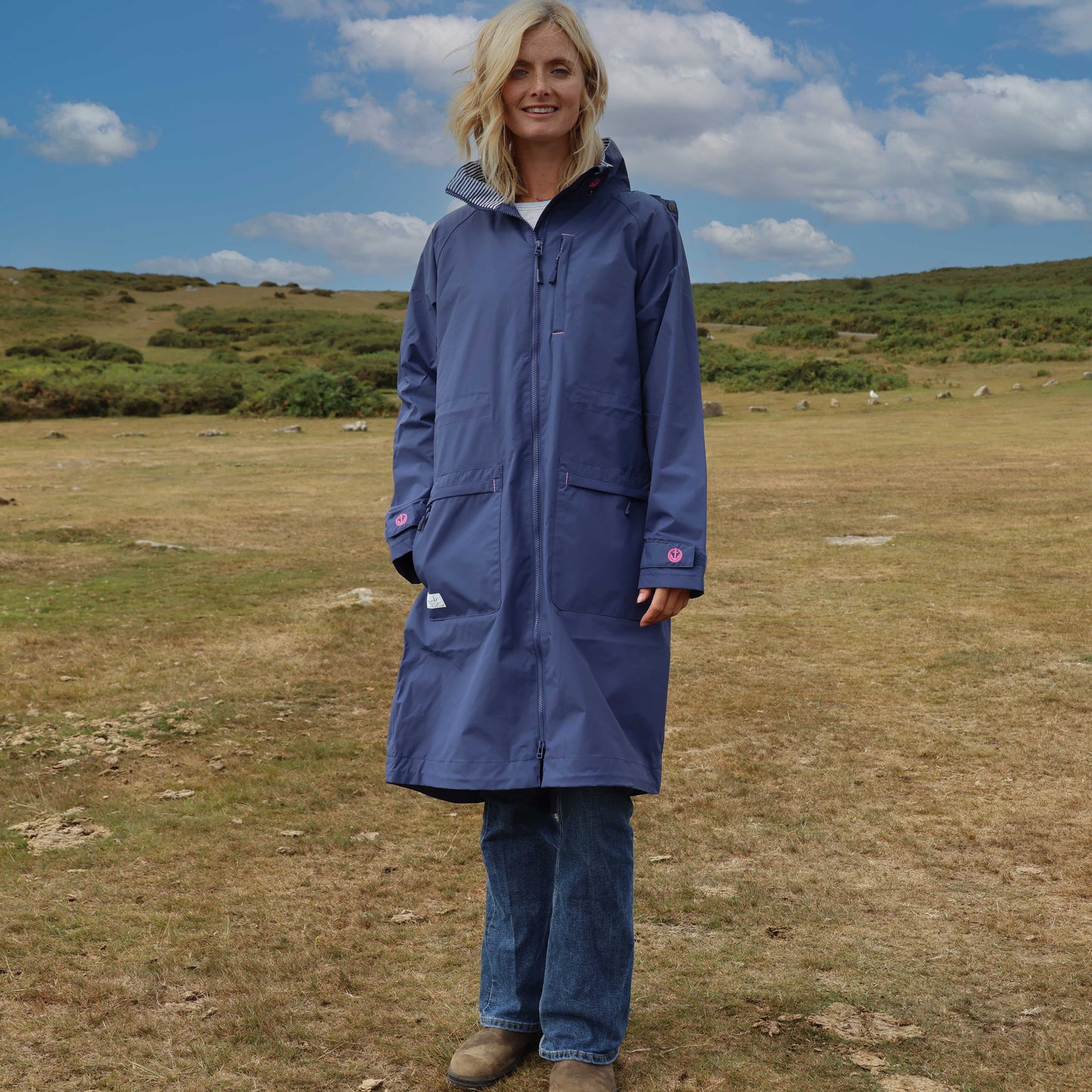 LJ67 - Ladies Long Waterproof Coat - Twilight