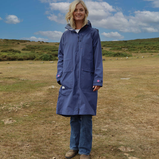 LJ67 - Ladies Long Waterproof Coat - Twilight
