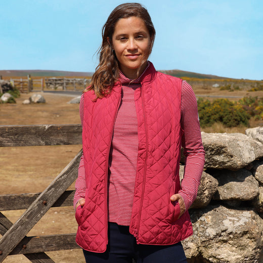 GL1 - Ladies Quilted Gilet - Red