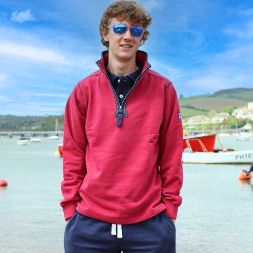 LJ40 - Men's 1/4 Zip Sweatshirt - Rouge