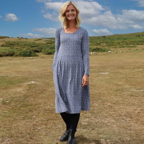LJ533 - Printed Dress - Mosaic Twilight