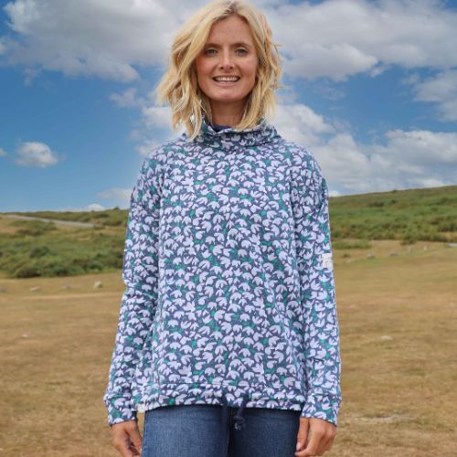 LJ63P - Printed Polo Neck Sweatshirt - Emerald