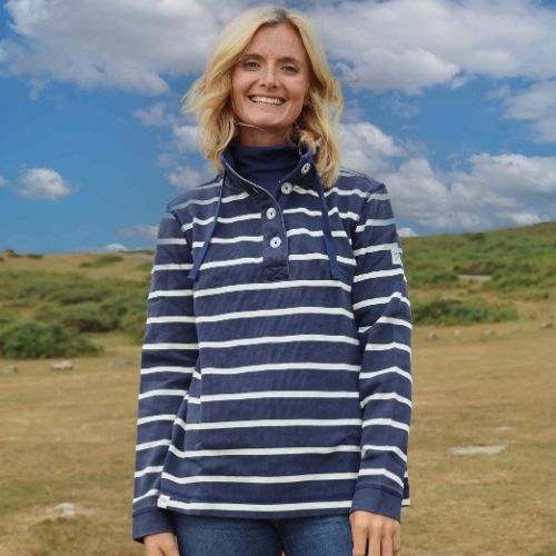 LJ301S - Pique Button Neck Sweatshirt - Twilight