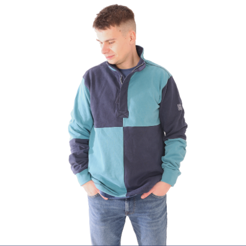 LJ720 - Quartered Sweatshirt - Peacock/Storm