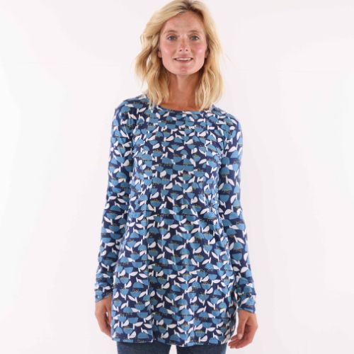 LJ114 - Ladies Printed Tunic - Bluebell