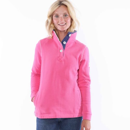LJ5 - Ladies' Button Neck Sweatshirt - Sorbet