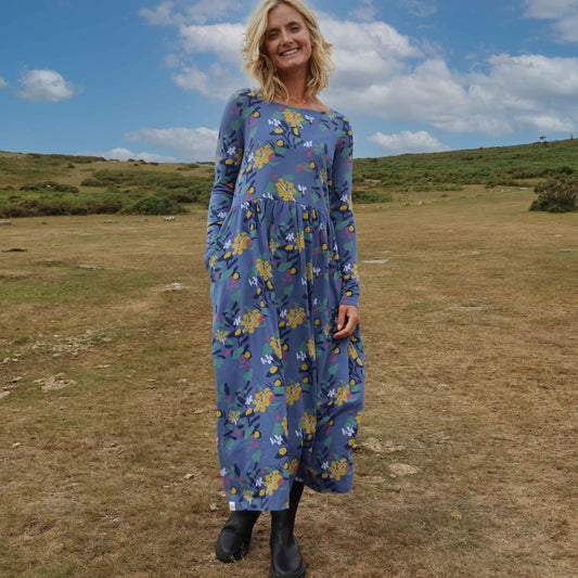 LJ535 - Printed Maxi Dress - Abstract Twilight