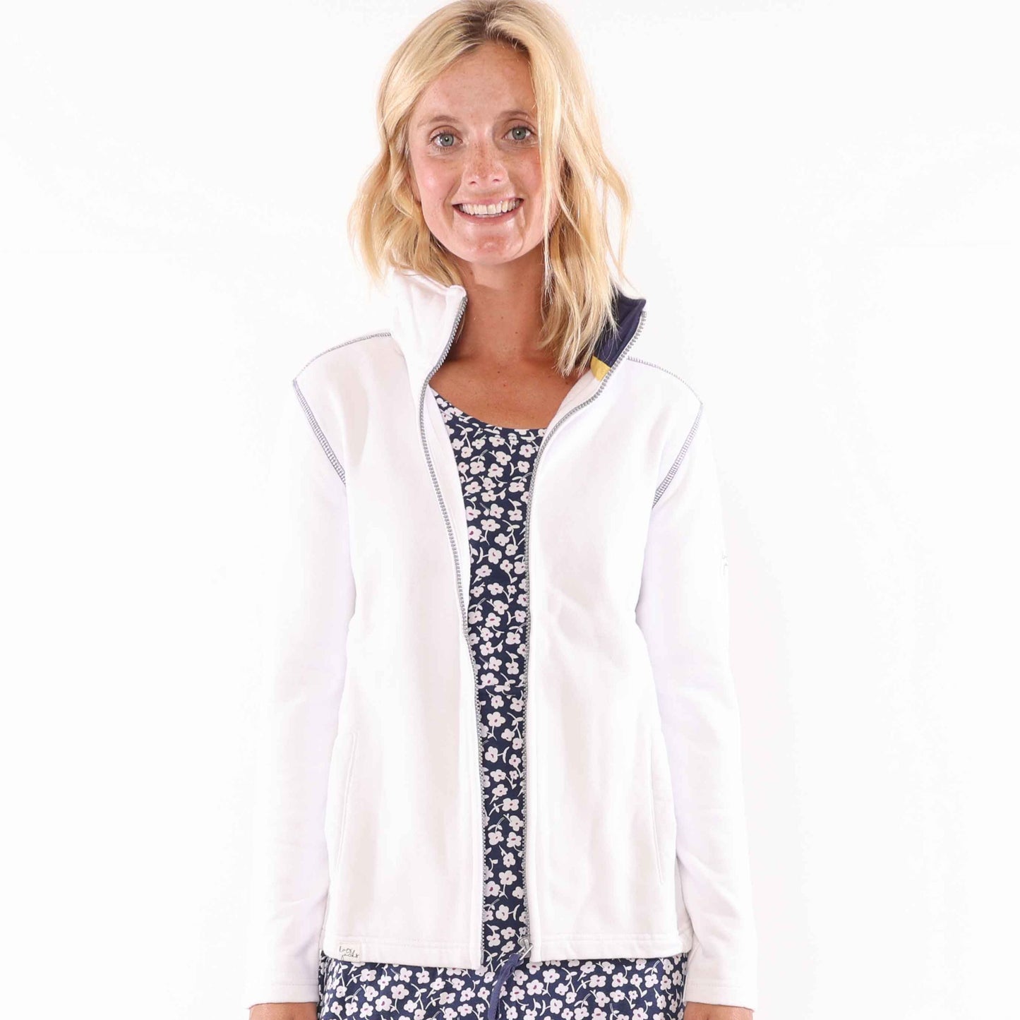 LJ33 - Ladies Full Zip Sweatshirt - White