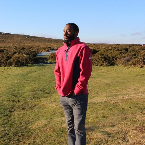 LJ18 - Panelled 1/4 Zip Sweatshirt - Rouge