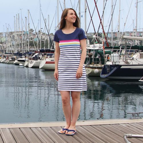 LJ115 - Striped T-Shirt Dress - Prism